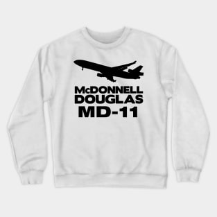 McDonnell Douglas MD-11 Silhouette Print (Black) Crewneck Sweatshirt